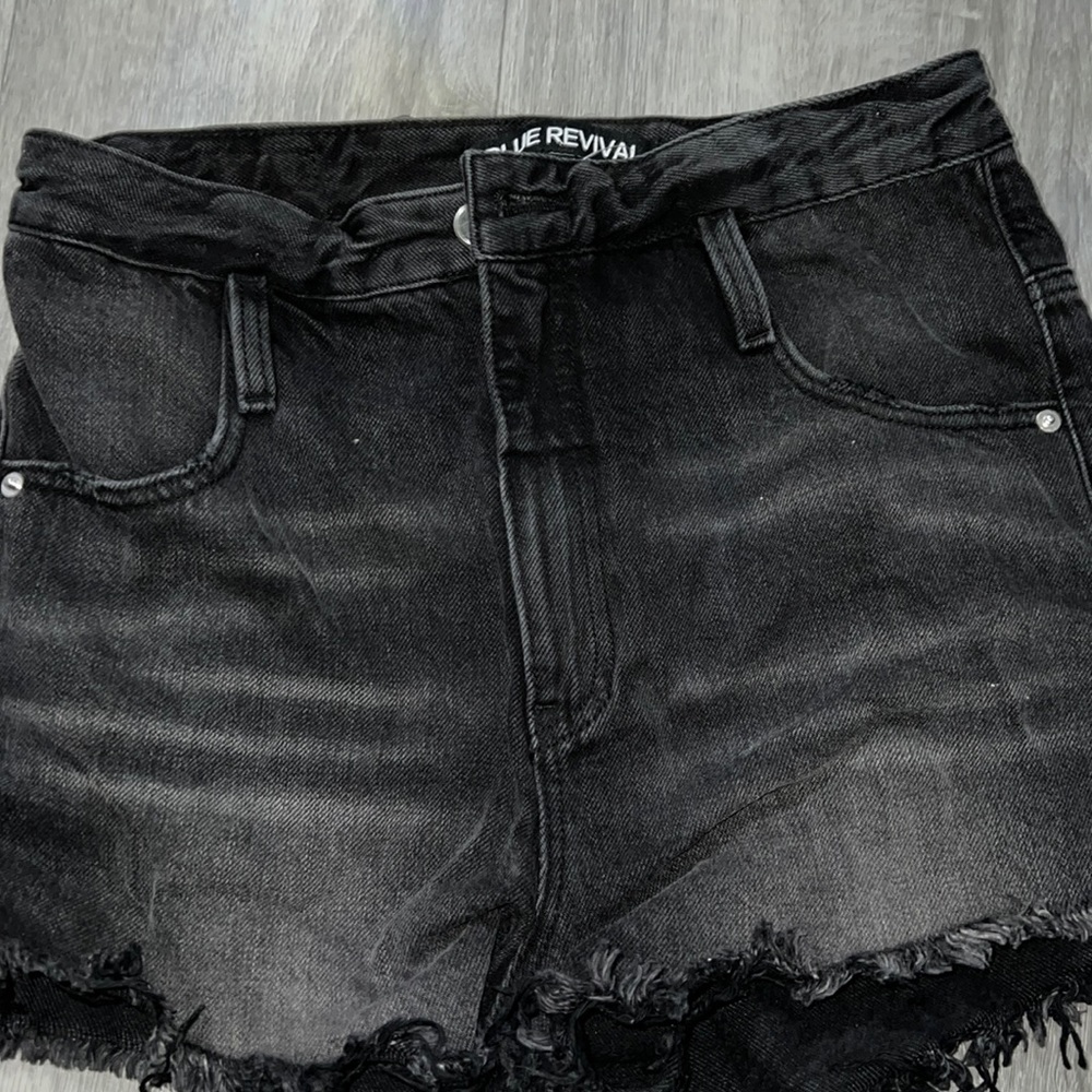 Blue revival jean shorts